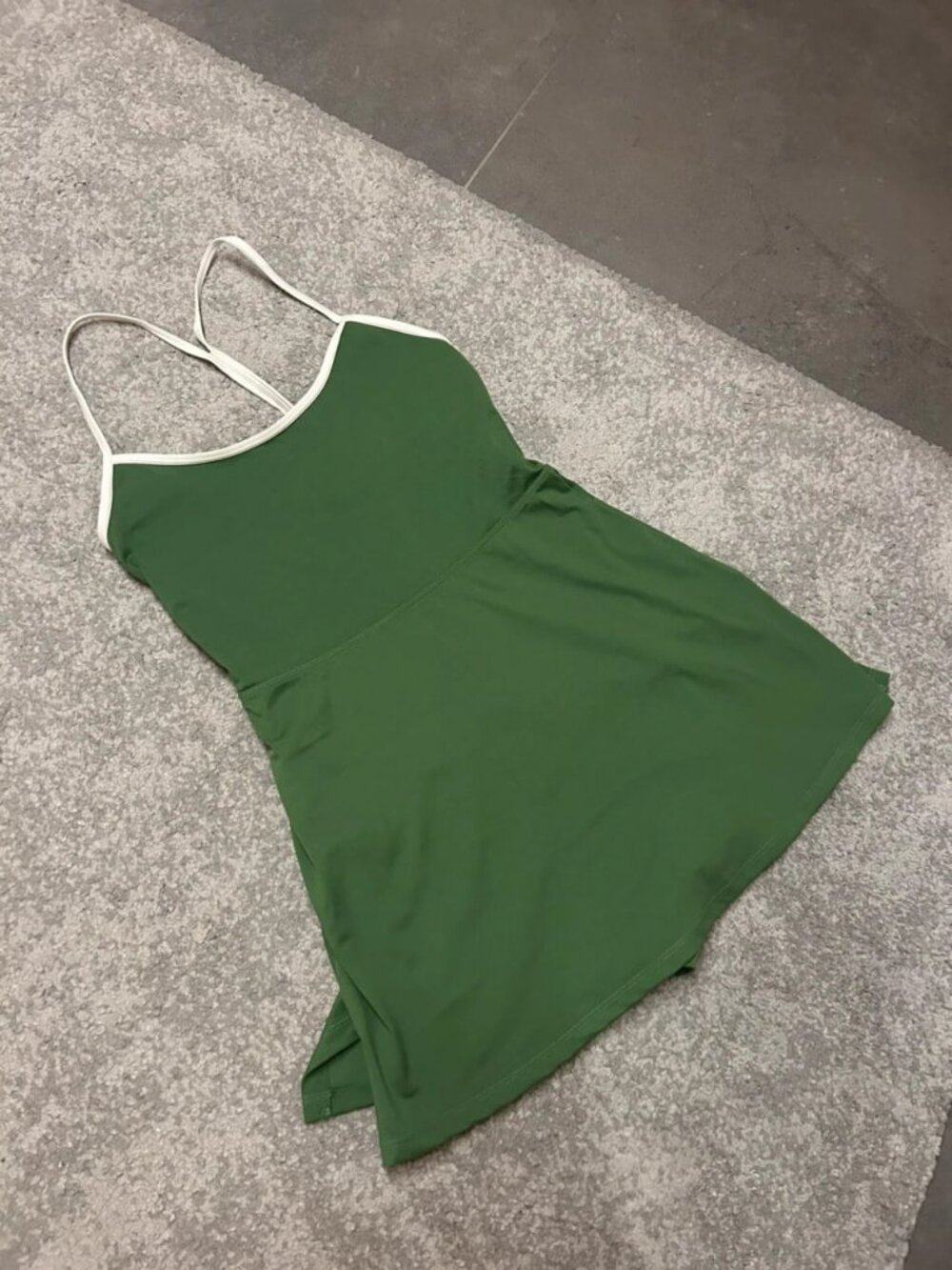 Women's Green Athletic Mini Dress With Built In Shorts Size S